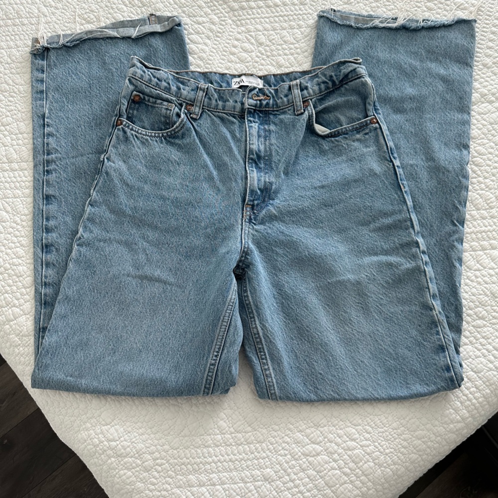 Zara high rise wide leg jeans